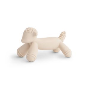 Crèmekleurige siliconen bijtfiguur in de vorm van een lammetje