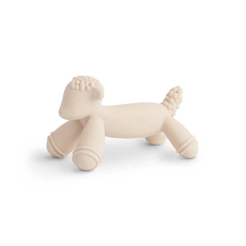 Crèmekleurige siliconen bijtfiguur in de vorm van een lammetje