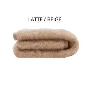 Opgevouwen merinowollen onderlegger in Latte beige