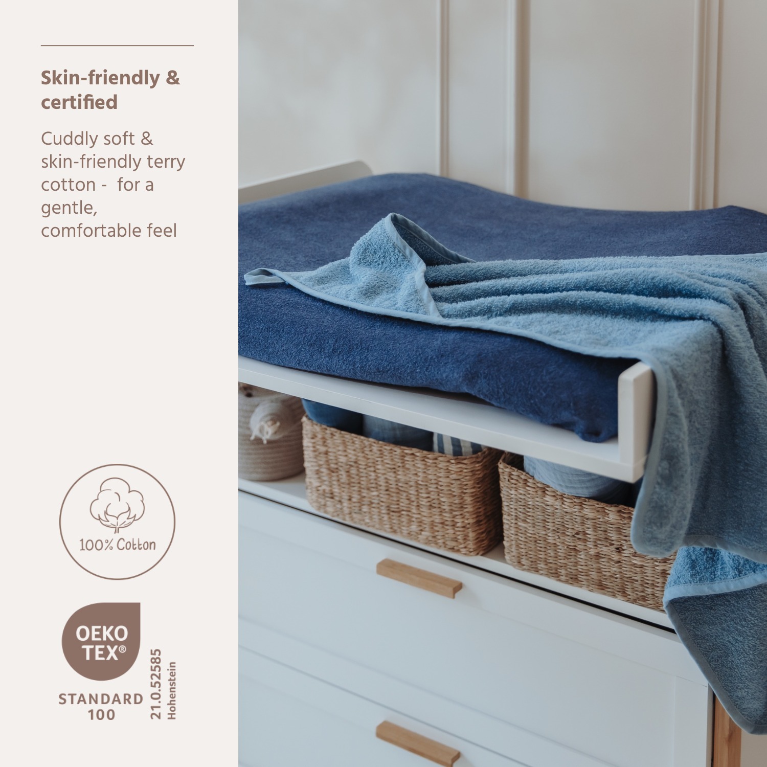 Badcape badstof Jeans blue van Atelier Mellow